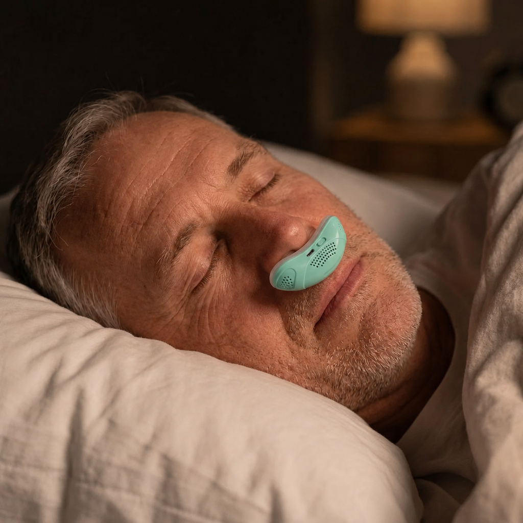 Elektrisches Anti-Schnarch-Gerät Mini für die Nase – ohne Maske, per USB aufladbar -    Zorenza