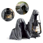 Geisterfigur mit Laterne Grau – Leuchtendes Halloween-Deko -    Zorenza