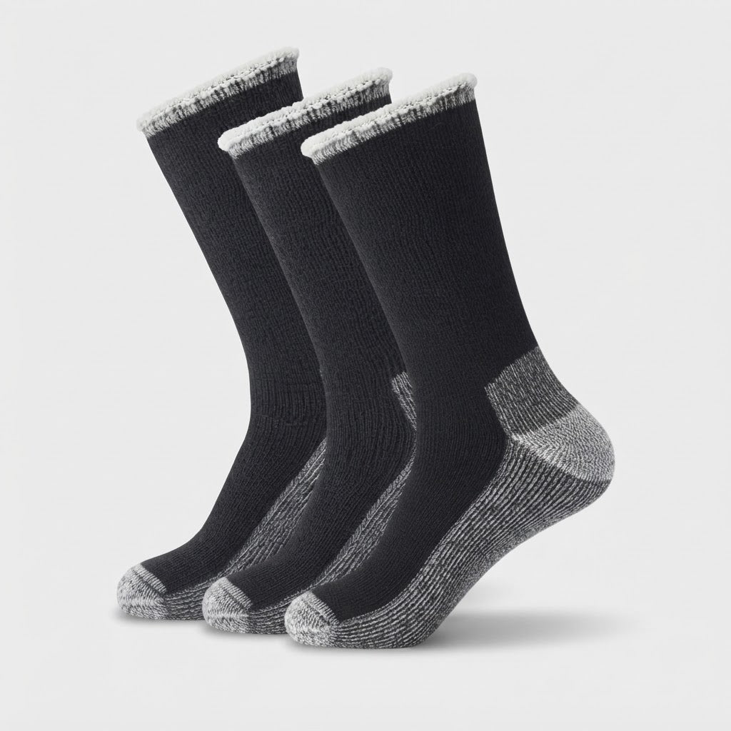 Thermosocken mit Frottee-Innenfutter, wadenhoch – 3 Paar -    Zorenza