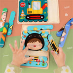 Holz Steckpuzzle-Set für Kinder – Doppelseitig & Bildungsfördernd -    Zorenza