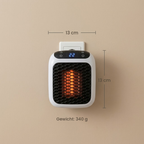 Steckdosen-Heizlüfter 400 W mit Thermostat 15–32 °C und Display -    Zorenza