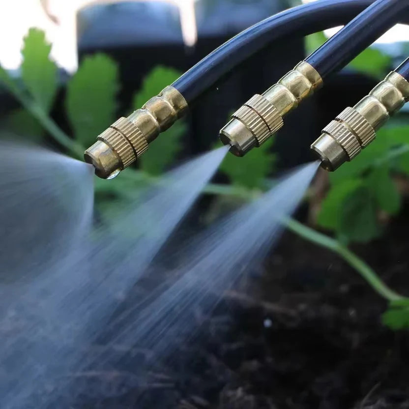 Garten-Vernebelungssystem 20 m – Bewässerung & Terrassenkühlung mit 20 Messingdüsen -    Zorenza