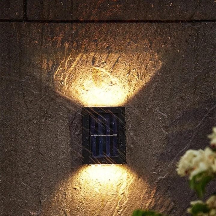 Solar-Wandleuchte Außen — Warmweißes LED-Licht, IP44, kabellos -    Zorenza