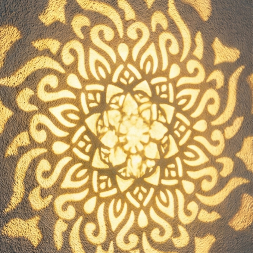 Solar Wandleuchte mit Mandala-Schattenspiel Zorenza