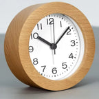 Lautloser Holz-Wecker mit LED-Nachtlicht – Buchenholz, kein Ticken, mit Snooze -    Zorenza