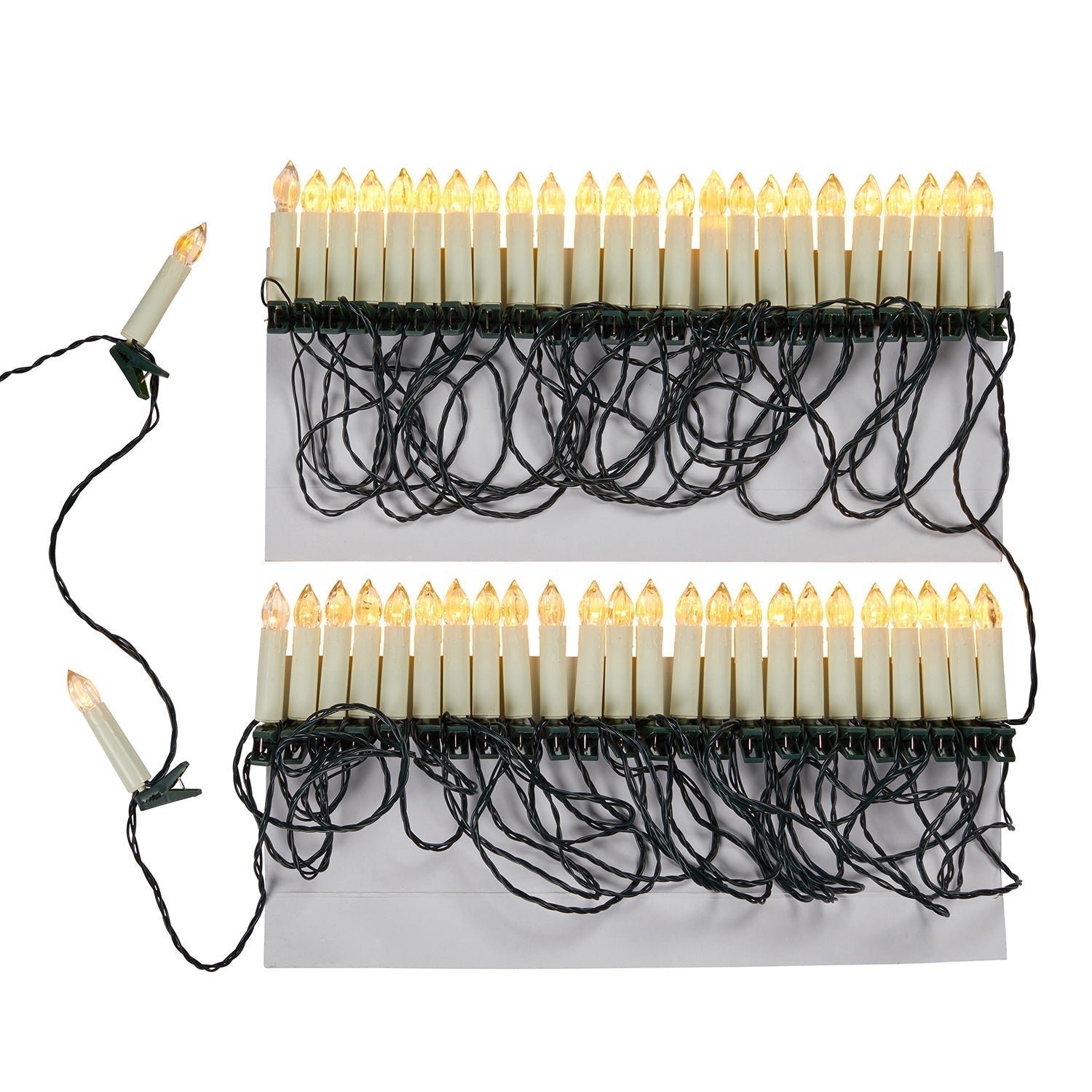 LED Weihnachtsbaumkerzen 14,7 m mit Clips – Warmweiß -    Zorenza