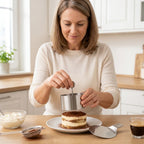 Dessertring Edelstahl mit Stempel und Bodenplatte, 3-teilig – Rund oder Herzform, Ø 8 cm -    Zorenza