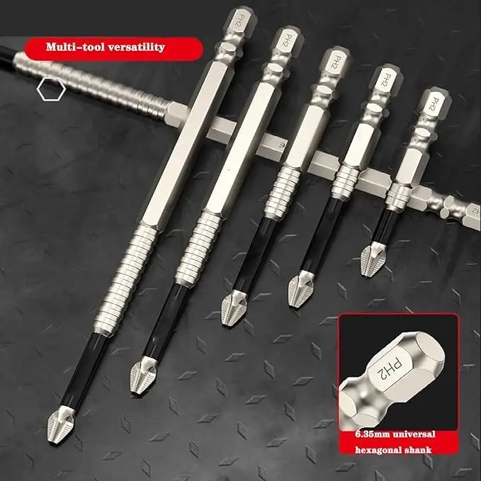 Magnetisches Schraubendreher-Bit-Set – 6 Längen mit Antirutsch-Profil Zorenza