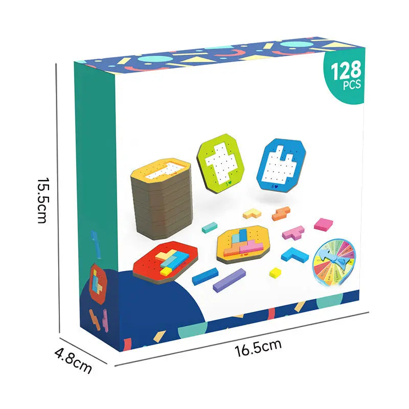 Puzzle-Bauspiel mit 108 Bausteinen und 20 Aufgaben -    Zorenza