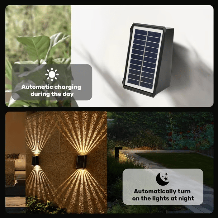 Solar-Wandleuchte mit Dual-Beam Effekt -    Zorenza