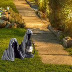 Geisterfigur mit Laterne Grau – Leuchtendes Halloween-Deko -    Zorenza