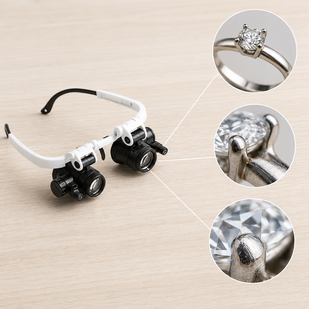 Lupenbrille mit LED-Licht undx/23x Vergrößerung -    Zorenza