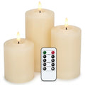 LED Kerzen 3er-Set mit Fernbedienung & Timer – Flackernd, Dimmbar -    Zorenza