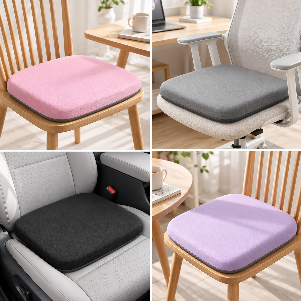 Sitzkissen ergonomisch rutschfest – für Auto, Büro und Zuhause -    Zorenza