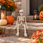 Halloween-Skelett 40 cm beweglich – Deko für Garten und Innenbereich -    Zorenza