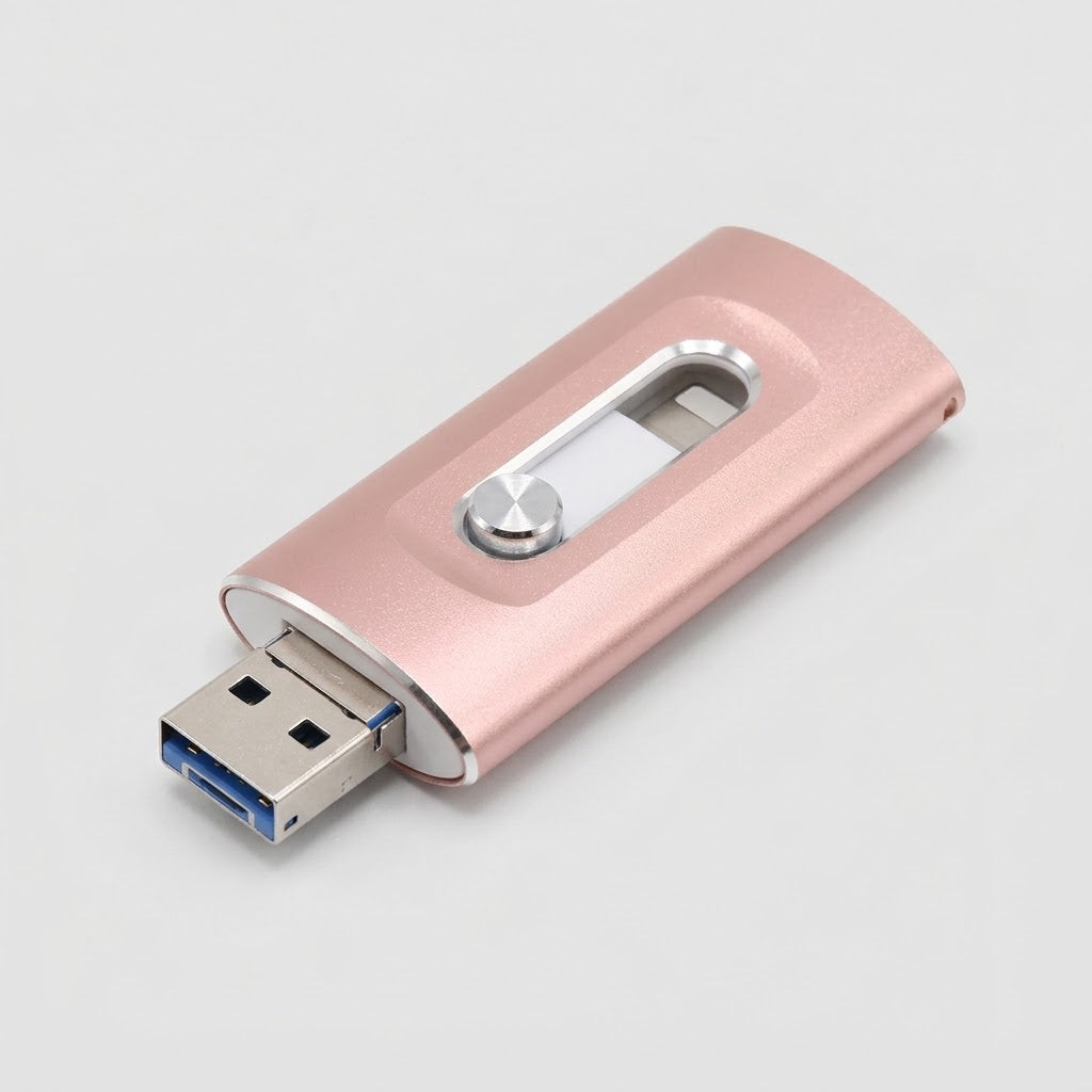 USB-Stick 3-in-1 für iPhone, Android und PC: Lightning, USB-C, USB 3.0 -    Zorenza