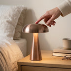 Kabellose Pilzlampe aus Metall, warmweiß 3000 K, bis zu 11 h Akku -    Zorenza
