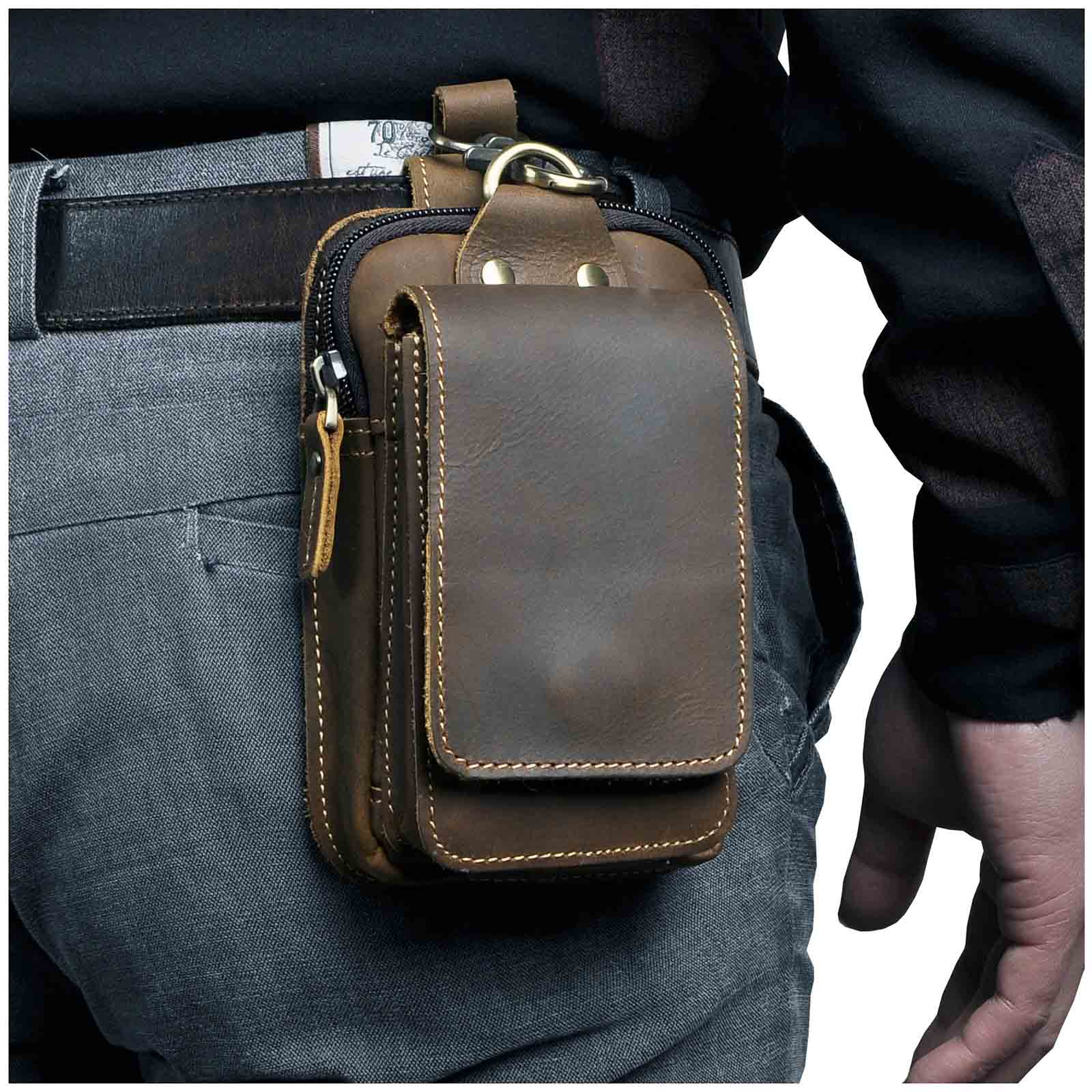 Gürteltasche Leder für Herren mit Reißverschluss -    Zorenza