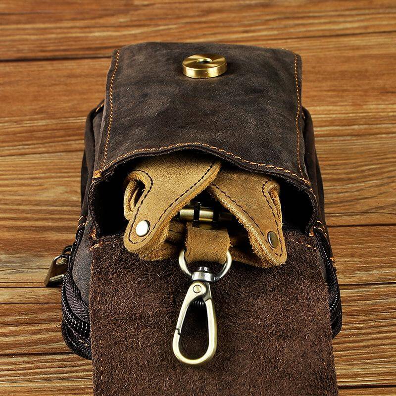 Gürteltasche Leder für Herren mit Reißverschluss -    Zorenza