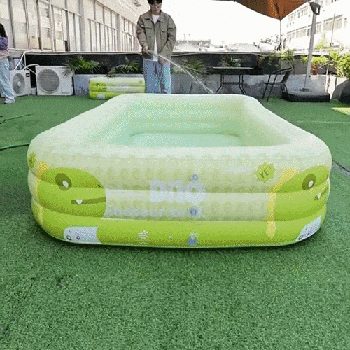 Kinderpool mit Dino-Sprüher & Sonnendach — Aufblasbar, 170 oder 210 cm -    Zorenza