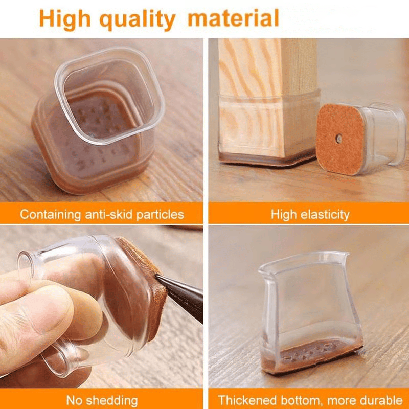 Stuhlbeinschoner 24er-Set – Leises Gleiten, kein Kratzen auf dem Boden Zorenza