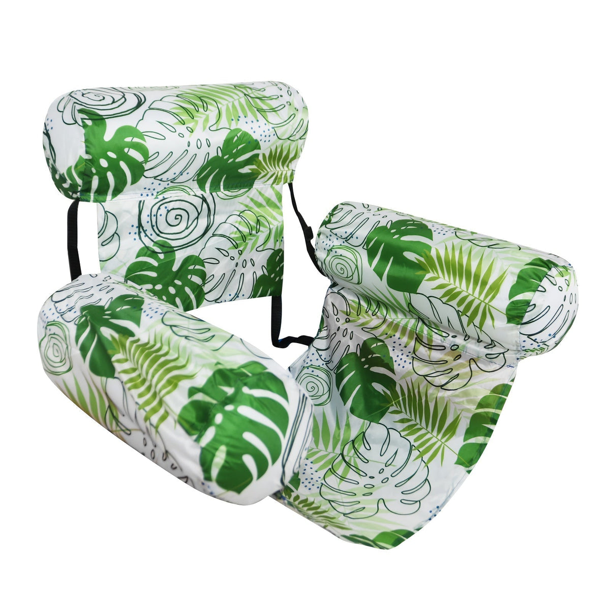 Weeupolfun Hamac flottant de piscine aquatique, 2 pièces gonflables pour adultes, flotteur de piscine 4 en 1 bleu et jaune, motif forêt tropicale tropicale imprimé feuilles de palmier pour fête d'été Weeupolfun Hamac flottant de piscine aquatique, 2 pièces gonflables pour adultes, flotteur de piscine 4 en 1 bleu et jaune, motif forêt tropicale tropicale imprimé feuilles de palmier pour fête d'été