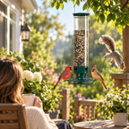 Vogelfutterspender Eichhörnchensicher mit 4 Futterstellen -    Zorenza