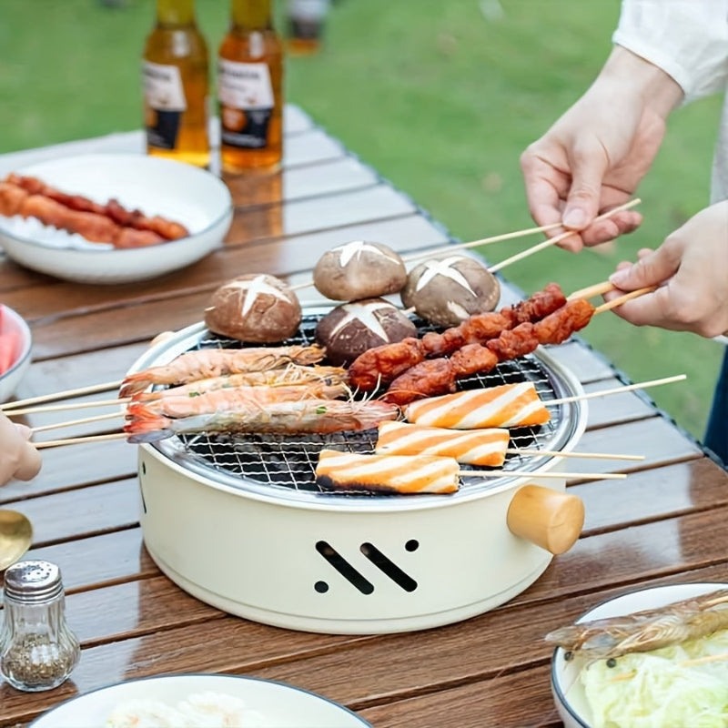 Holzkohlegrill Kompakt Rund mit Edelstahl-Grillrost -    Zorenza