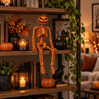 Halloween-Skelett 40 cm beweglich – Deko für Garten und Innenbereich -    Zorenza