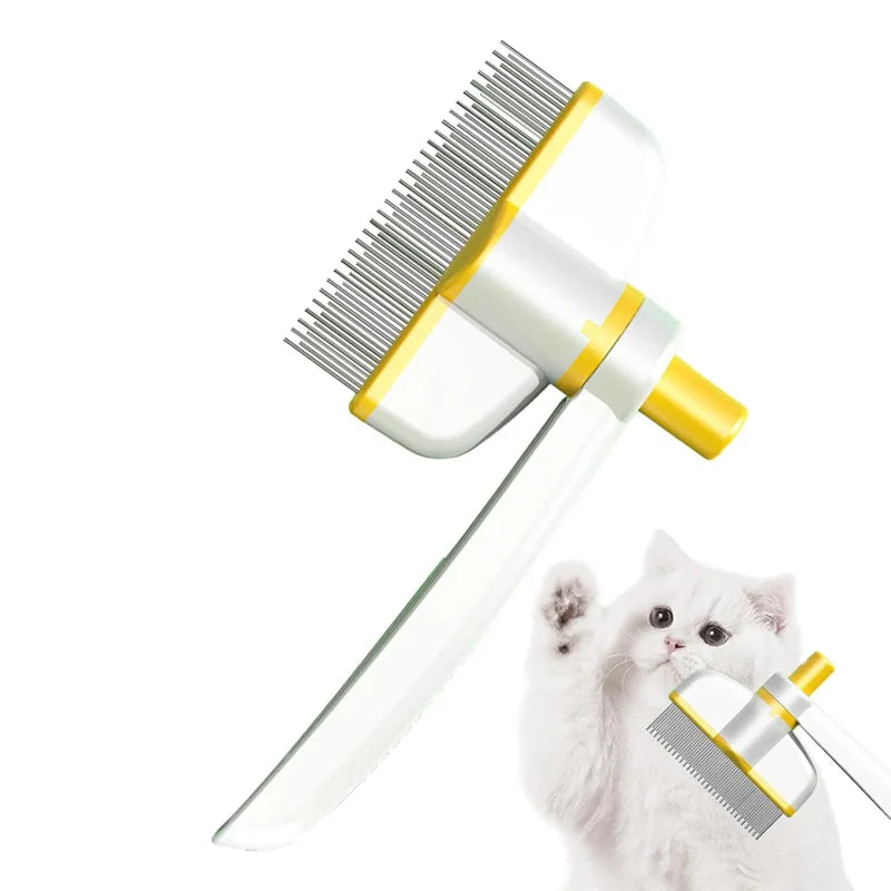Fellpflege-Kamm für Katzen und Hunde mit Auswurfknopf Zorenza