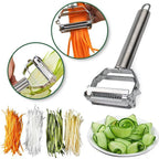 Edelstahl Gemüseschäler mit Julienne-Klinge – 2-in-1 Funktion -    Zorenza