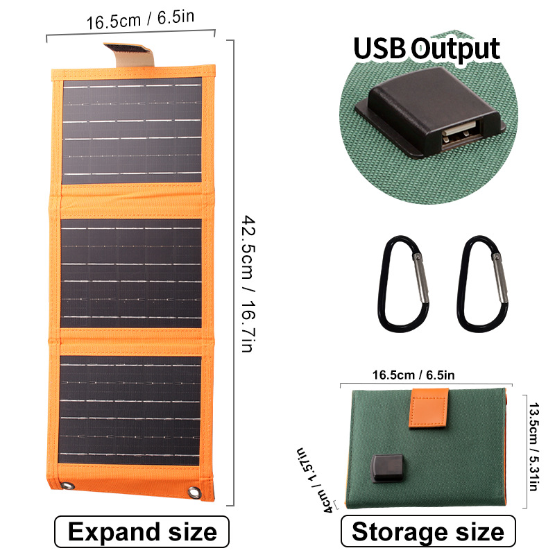 Solar Ladegerät Faltbar – Portable USB Stromversorgung für Outdoor -    Zorenza