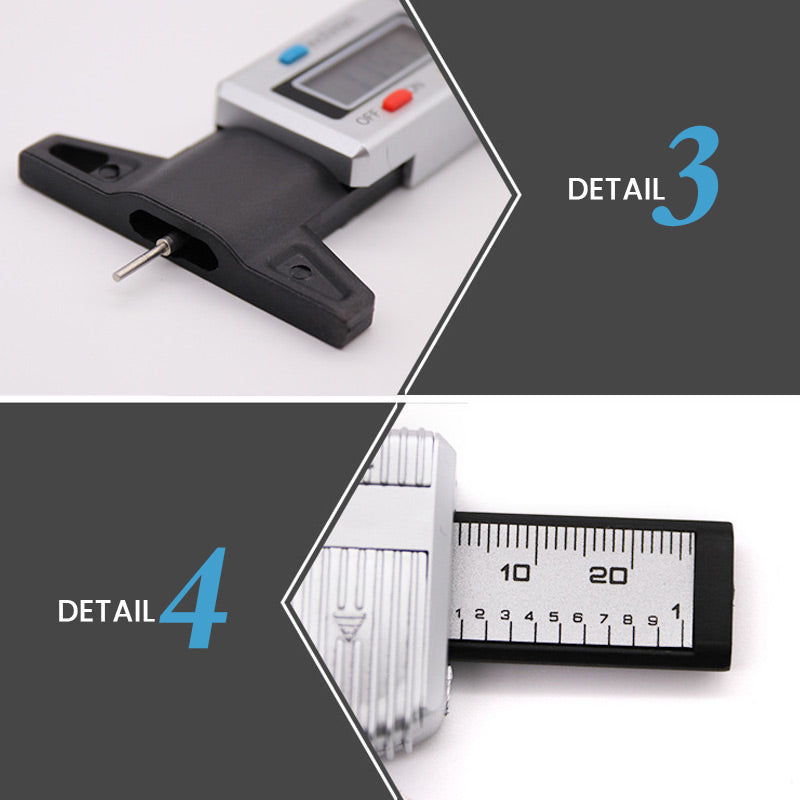 Reifenprofilmesser Digital mit LCD-Display -    Zorenza