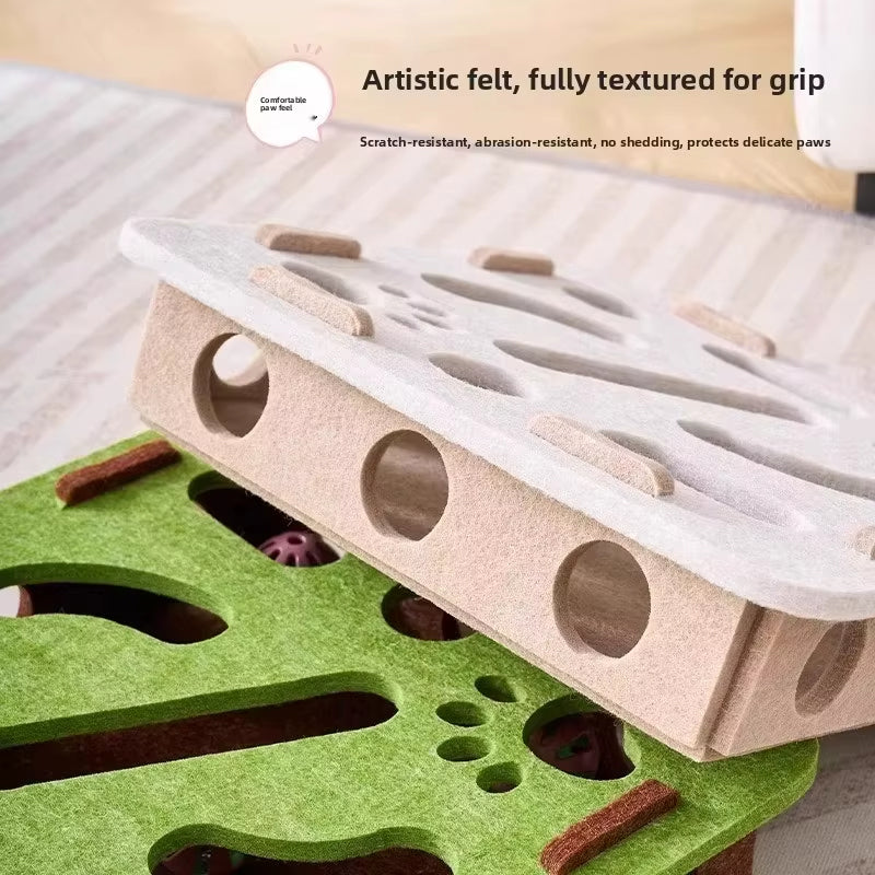 Katzenspielzeug Puzzle-Box mit Filz -    Zorenza