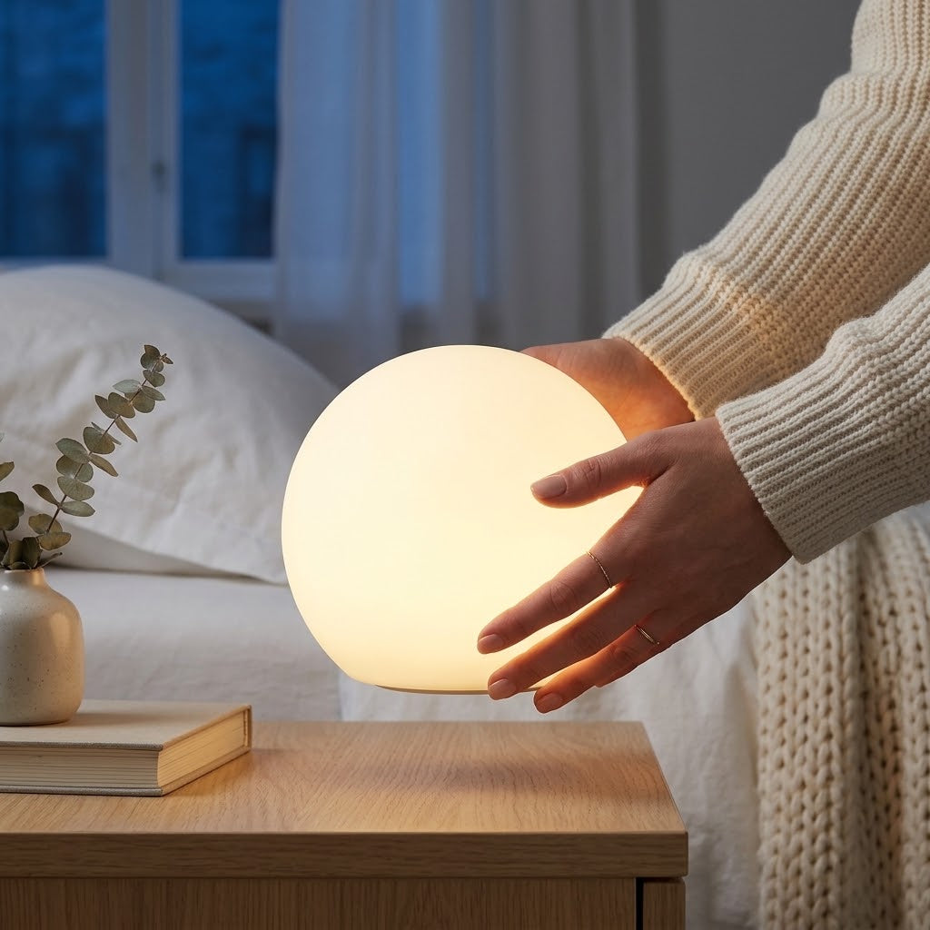 LED-Kugellampe mit Akku und Fernbedienung, 3 Lichtfarben, 15/20 cm -    Zorenza