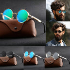 Runde Steampunk-Sonnenbrille mit Seitenschutz -    Zorenza