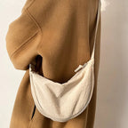 Schultertasche Stoff mit verstellbarem Gurt – Halbmond-Design -    Zorenza