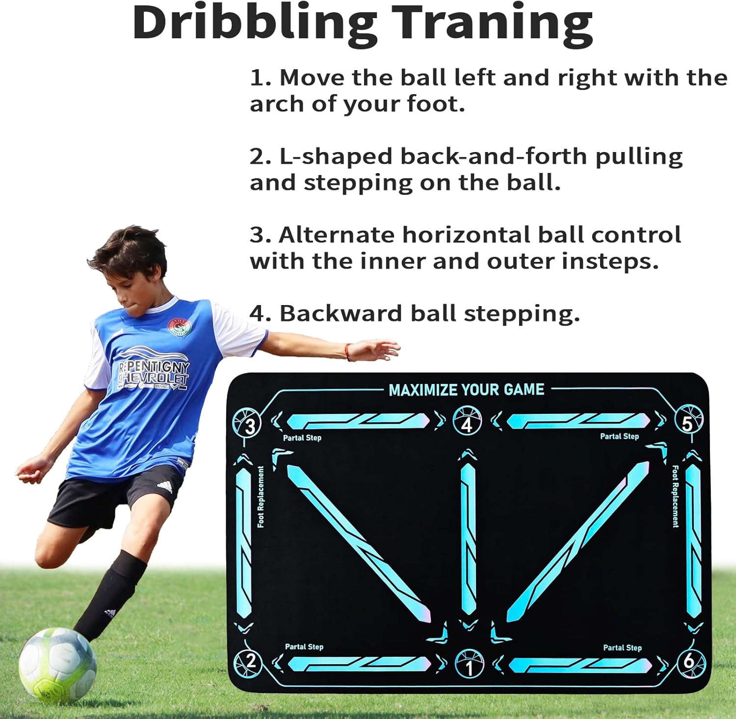 Fußball-Trainingsmatte für Ballkontrolle und Schnelligkeit -    Zorenza