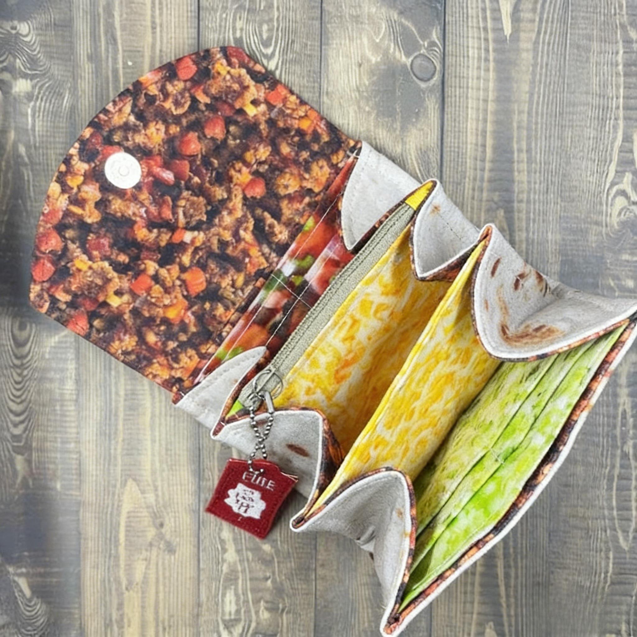 Burrito-Geldbörse mit Magnetverschluss – Neuheiten-Organizer - Zorenza