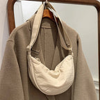 Schultertasche Stoff mit verstellbarem Gurt – Halbmond-Design -    Zorenza