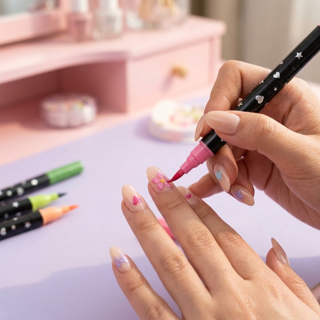Nail-Art-Stifte Set mit Doppelspitze – 12 Stifte, 24 Farben -    Zorenza