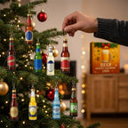 Bier-Adventskalender 2026 mit 24 Bierflaschen-Anhängern aus Acryl – Weihnachtsbaumschmuck für Bierliebhaber -    Zorenza