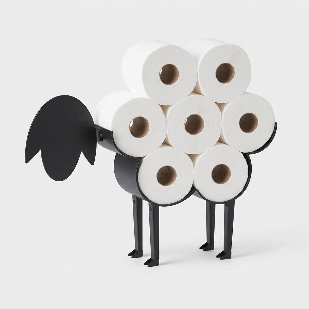 Toilettenpapierhalter freistehend mit Tiermotiv, schwarz, für 7 Rollen -    Zorenza