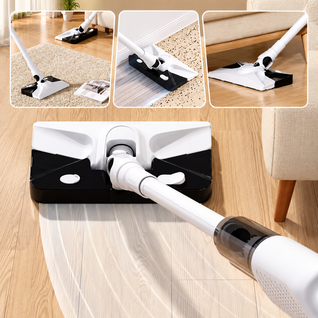 Akku-Staubsauger 2-in-1 mit starker Saugkraft für Boden und Polster -    Zorenza