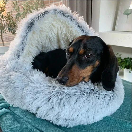 Hundebett Plüsch rund mit Anti-Rutsch-Boden -    Zorenza