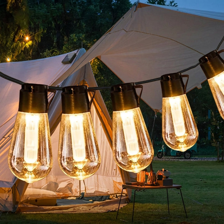 Solar-Lichterkette Edison Retro-Stil IP65 wetterfest -    Zorenza