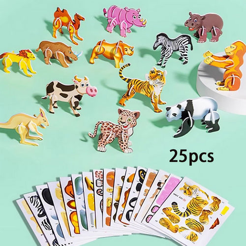 3D Cartoon Puzzle-Set – Pädagogisches Bastelpuzzle für Kinder -    Zorenza