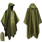 3-in-1 Outdoor Regenponcho wasserdicht mit Kapuze 220x140 cm Zorenza