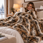 Kunstfell-Decke Flauschig Warm für Sofa und Schlafzimmer -    Zorenza