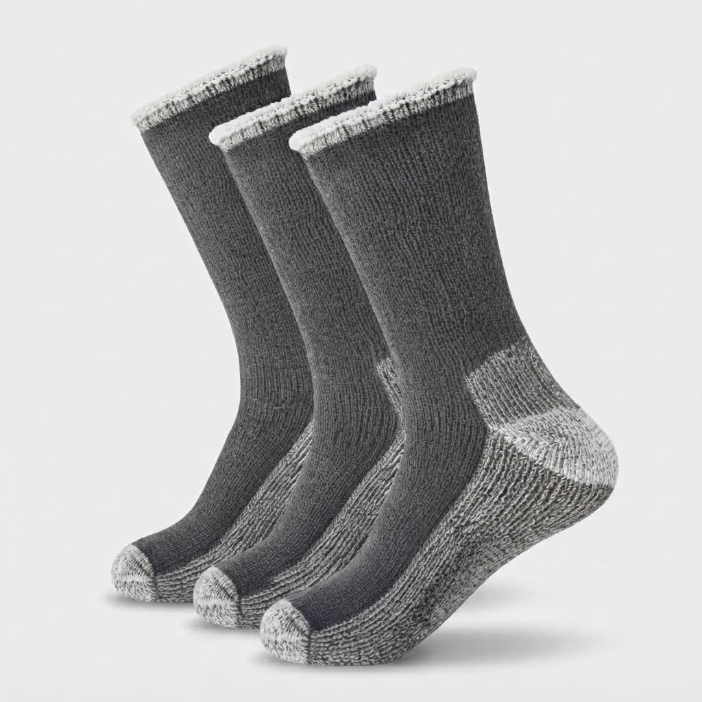 Thermosocken mit Frottee-Innenfutter, wadenhoch – 3 Paar -    Zorenza